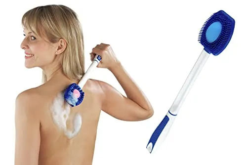 Maximex Silikon Wellness-Bürste 3in1 - Massagenborsten für wohltuende Körperpflege, Polypropylen, 4 x 3 x 41 cm, Weiß