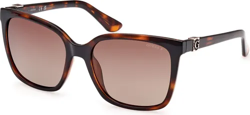 GUESS Damen Sonnenbrille - Braune Quadratische Linsen - Stylishe Sonnenbrille aus eingespritztem Kunststoff mit UV-Schutz. Quadratische Linsen und kontrastierende Details für einen modischen Look. Ideal für den Sommer!