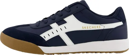 SKECHERS Zinger Manzanilla Totale Schuhe Herren blau 44 - Sneaker aus Duraleder mit super weichem Air-Cooled Memory Foam Fußbett für unvergleichlichen Komfort. Ideal für lässige Styles im Alltag.