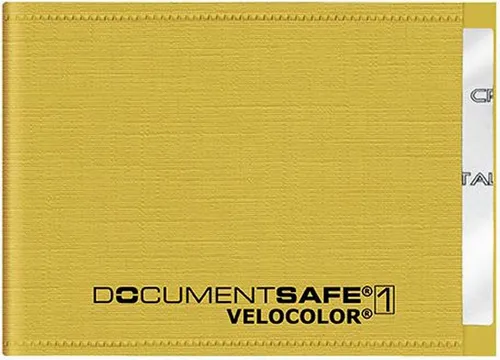 VELOFLEX Schreibgeräteetui Kartenschutzhülle Document Safe RFID mit Abschirmfolie 90x63mm gelb