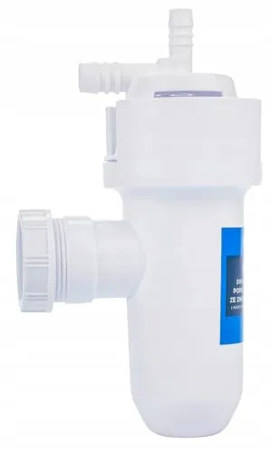 Kompakter Flaschensiphon mit Geruchsverschluss Ø40 mm – Seitenablauf für Wasserenthärter, Waschmaschine, Spülmaschine, PP Weiß, 1 1/2 Zoll Anschluss für Abfluss