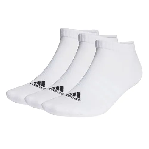 adidas Unisex Kinder Cushioned Low-Cut Socks 3 Pairs, White/Black, 5-6 Years