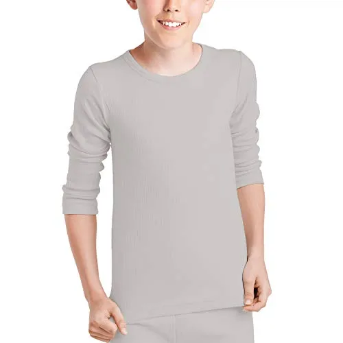 Cocain underwear Good Deal Market 2 Stück Kinder Thermo Unterhemden für Kinder, innen angeraut, hellgrau Gr. 158/164