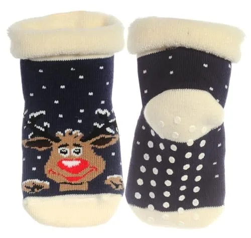 Thermosocken für Babys und Kinder – Antirutschsocken mit Noppen – Kuschelige und warme Weihnachtssocken Rutschfeste Genoppte Wintersocken – Haussocken (DE/NL/SE/PL, Numerisch, 20, 22, Regular, blau)