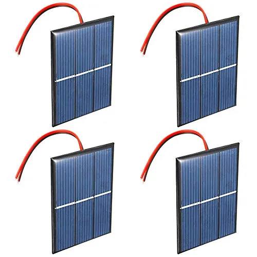 GTIWUNG 4 Stück 1.5V Mikro-Mini-Solar-Panel-Zellen - Polykristalline Solarmodule, 0,65 W, ideal für DIY-Projekte und das Laden von DC-Batterien, umweltfreundlich und leise.