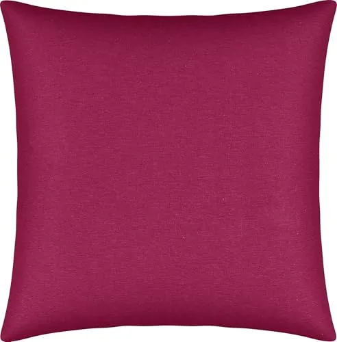 Erwin Müller Kuschelkissenbezug, Kissenhülle Single-Jersey Murnau - weinrot Größe 40x40 cm - bügelfrei, strapazierstark, elastisch, mit Reißverschluss