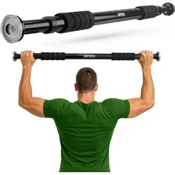 Gymtek Klimmzugstange für Türrahmen - von 63 bis 100 cm - Pull Up Bar, Indoor Reckstange, Klemmstang für Klimmzug - Home Gym, Fitness, Krafttrai... - Schwarz