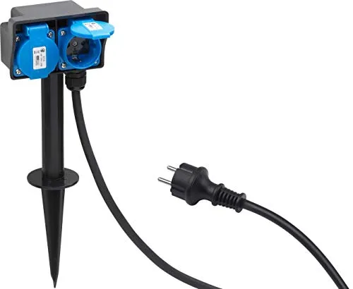 Meister Stromverteiler 2-fach – 1,4 m Kabel – Gummischlauchleitung