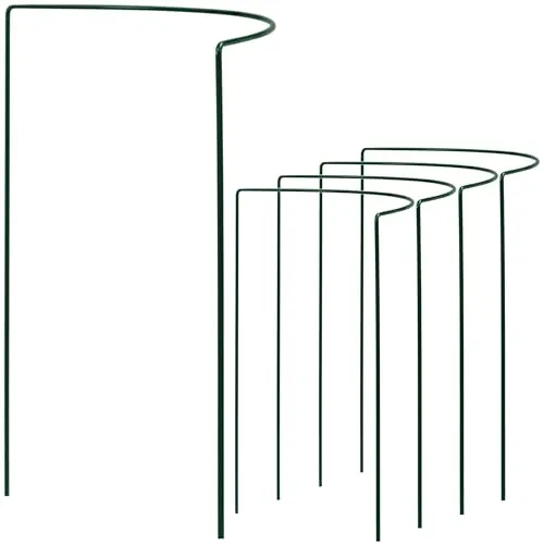 STÜCK Pflanzenstütze halbrund - Ø 38 cm - 100 cm hoch - aus 4mm kunststoffummantelten Draht - Für den Garten - Metal - Buschstütze - Staudenstütze - Pflanzbogen Staudenhalter Rankhilfe Pflanzenring 5