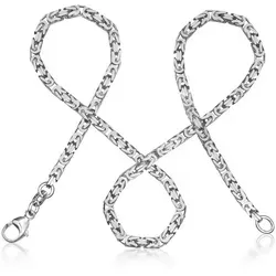 modabilé Königskette Herren Halskette 925 Sterling Silber (55cm 2,8mm breit) Silberkette ohne Anhänger Kurz Ketten Männer, Damen, Silberne Kette Mann