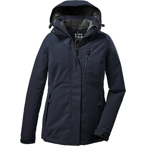 Killtec Damen Outdoorjacke KOW 140 WMN mit abzippbarer Kapuze - Funktionsjacke in dunkelnavy, 100% wasserdicht und atmungsaktiv, ideal für Outdoor-Aktivitäten mit kuscheligem Teddyfleece-Futter und zahlreichen praktischen Taschen.
