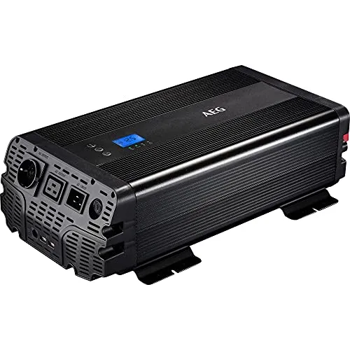 AEG Automotive Sinus-Spannungswandler 2000 W, 12 V DC auf 230 V AC, mit App-Steuerung, Netzvorrangschaltung, Lüftersteuerung, Wechselrichter Inverter