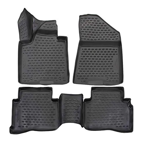 J&J AUTOMOTIVE | 3D Design Gummimatten Gummifußmatten Für Sportage QL, QLE 2016-2021, Schwarz, Anti-Rutsch, Ohne Geruch, Allwetter, Rand 3cm, 4-Teilig