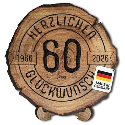 Produktbild DARO Design – Baumscheibe mit Gravur für 66. Geburtstag – Geburtstags Geschenk aus Holz – Hochwertige Holz Geschenke mit Gravur ideal für Geburtstag – Dicke 6mm, Durchmesser 20cm – Made in Germany
