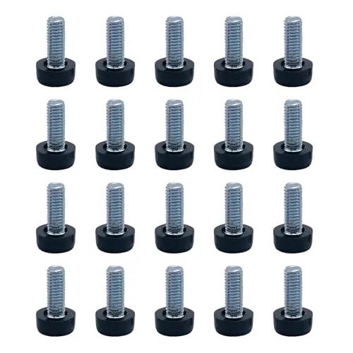 quyueug 20 Stück Möbelfüße, M6 x 20 mm | Pied Reglable Pour Meuble, Pieds de Meuble Geeignet für Kleiderschränke, Tische, Haushaltsgeräte und Heimwerkerprojekte