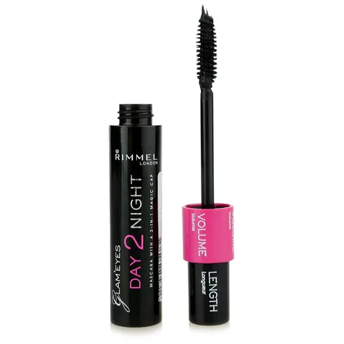 Produktbild Rimmel Glam´ Eyes Day 2 Night Mascara für längere und dichtere Wimpern 2 in 1 Farbton 001 Black 9.5 ml