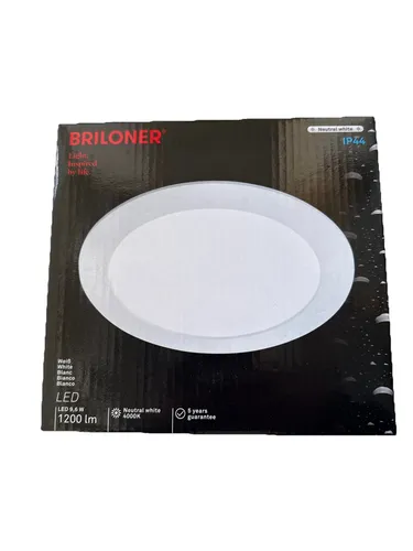 Briloner Einbaustrahler LED Panel Weiß 9,6W 4000K 1200lm Decken-Spot Ø170mm IP44