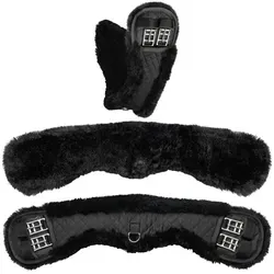 Equinate Mondgurt anatomisch Lammfell 50 cm Schwarz von Equinate