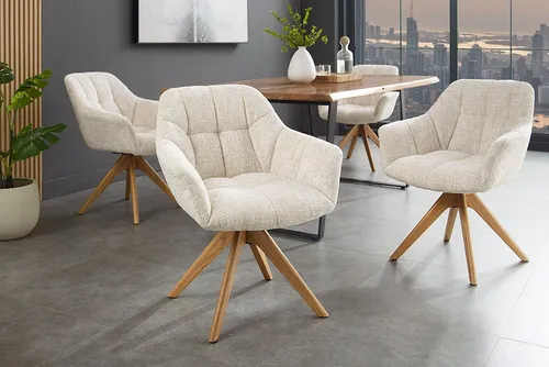 riess-ambiente Polsterstuhl PAPILLON champagner beige/natur von Riess-Ambiente