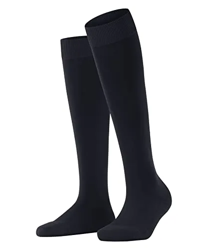 FALKE Damen Kniestrümpfe Cotton Touch W Kh Baumwolle lang einfarbig 1 Paar, Blau Dark Navy 6370, 39-42