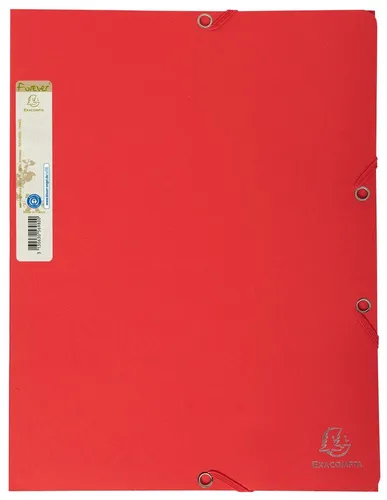Exacompta 56985E Sammelmappen mit Gummizug - 25x Sammelmappen für DIN A4, 24x32 cm, aus robustem Karton in Rot, ideal für eine sichere und organisierte Aufbewahrung von Dokumenten.