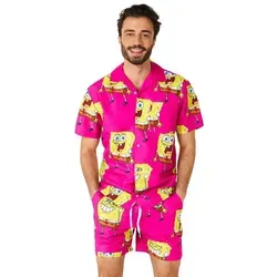 OppoSuits Hawaii Sommer-Set für Herren in pink von OppoSuits