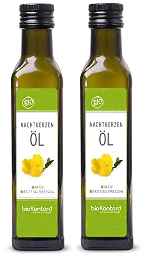 Bio Nachtkerzenöl 500ml (2x 250ml) nativ und kaltgepresst I 100% rein von bioKontor