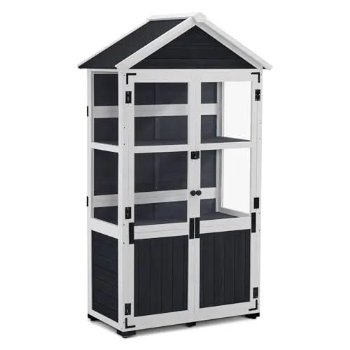 MCombo Gartenschrank 01111 - Wetterfestes Gerätehaus für Garten & Terrasse - Geräteschuppen aus Tannenholz, ideal für die ordentliche Aufbewahrung von Gartenwerkzeugen und Spielzeug. Wetterfest und stabil, perfekt für Balkon oder Garten!