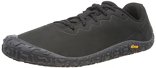 Merrell Herren Vapor Glove 6 LTR Sneaker - Schwarz, 43.5 EU - Laufschuhe mit recycelter Vibram Ecostep-Außensohle für optimalen Halt und Langlebigkeit. Ideal für natürliche Fußposition und vielseitige Nutzung auf verschiedenen Untergründen.