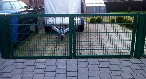 Doppelflügeltor Einfahrtstor 250cm x 103cm Grün - Elegantes Doppelflügeltor in Grün, ideal für Einfahrten. Robuste Bauweise und ansprechendes Design sorgen für Sicherheit und Stil in Ihrem Garten.