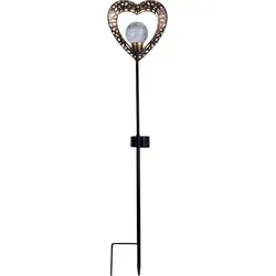 Näve Leuchten LED Solarleuchte HERZ 2er-Set - Romantische 2er-Set Solarleuchten für Außen, aus robustem Metall mit Dämmerungssensor und Schiebeschalter – ideal für stimmungsvolle Gartenbeleuchtung.