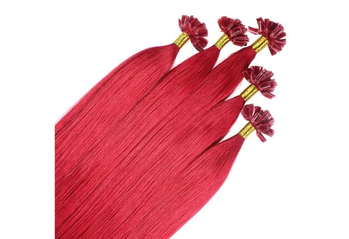 hair2heart Echthaar-Extension Premium Remy Bonding Extensions #0/44 Rot-Intensiv 40cm