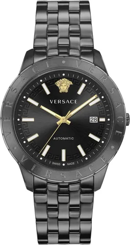 Versace Schweizer Uhr UNIVERS - Elegante Herren Armbanduhr - Armbanduhren mit 43 mm Edelstahlgehäuse, 5 ATM wasserdicht und edlem Saphirglas. Ideal für stilbewusste Herren, die Funktionalität mit modischem Design kombinieren.