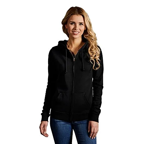 Zip Hoodie Jacke 80-20 Damen, Schwarz, M - Funktionsjacke für Damen, aus 80% Baumwolle und 20% Polyester, atmungsaktiv und perfekt für Sport oder Freizeit.