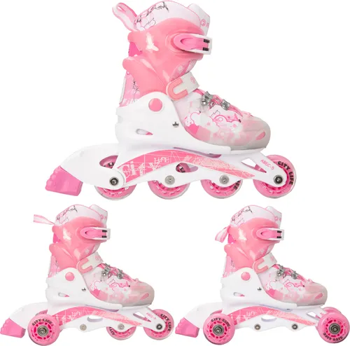 3in1 Kinder Inlineskates Triskates/Rollschuhe Raven Princess 34-37 verstellbar
