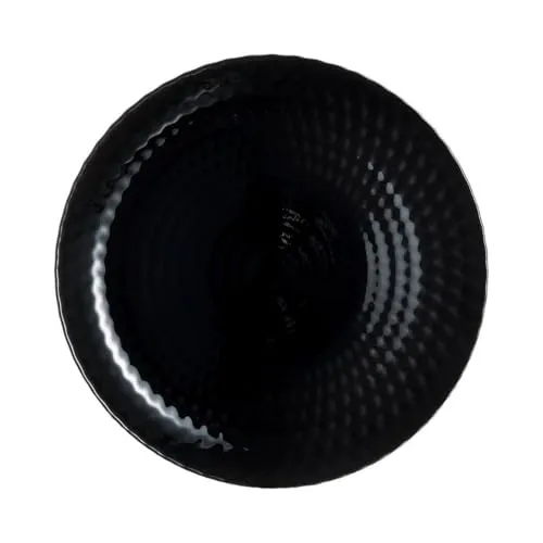 Luminarc Pampille schwarzer Teller aus Glas, 25 cm, mikrowellengeeignet, kühlschrankgeeignet, stapelbar