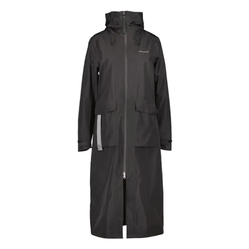 Didriksons Nadja Parka Long Damen Mantel - Schwarz - L - Funktionsjacke für Damen, wasser- und winddicht, ideal für kalte Tage und Outdoor-Aktivitäten.