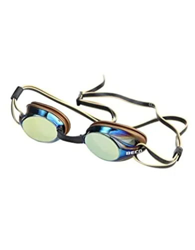 Beco Unisex – Erwachsene Boston Mirror Wettkampfbrille, Gold, One Size