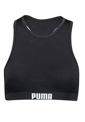 PUMA Damen Racerback Swim Top - Bikinioberteil aus recycelten, chlorresistenten Materialien, ideal für Strand und Pool, vielseitig kombinierbar und perfekt für jede Gelegenheit.