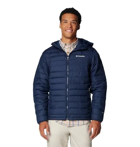Columbia Powder Lite II Hooded Jacket XXL - Collegiate Navy - Outdoor Freizeitjacken für Herren, ideal für Abenteuer mit leichter Isolierung und wasserabweisendem Material für optimalen Schutz vor Kälte und Nässe.
