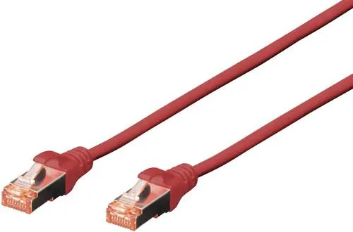 Digitus DK-1644-050/R RJ45 Patchkabel CAT 6 S/FTP 5.00m Rot Halogenfrei, verdrillte Paare, mit Rastnasenschutz, Flammwidrig 1St.