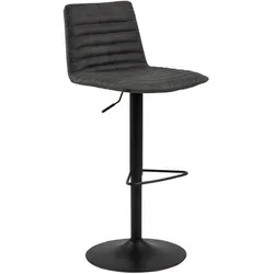 Mid.you Barhocker Dunkelgrau - Höhenverstellbarer Barhocker in Dunkelgrau mit bequemem Webstoff-Bezug und robuster Stahlkonstruktion. Ideal für Esszimmer oder Hausbar, max. Belastbarkeit 110 kg.