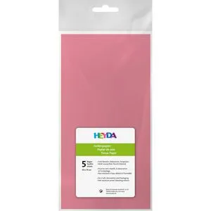 Heyda Seidenpapier 203310522, rosa, 50 x 70cm, 5 Blätter, gefaltet, 20g/m², 5 Stück
