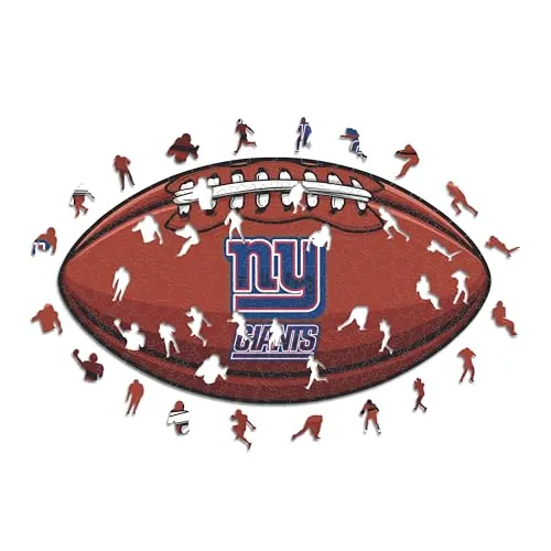 Iconic Puzzles, New York Giants Crest, 100% ökologisch nachhaltiges Holzpuzzle mit offizieller Lizenz, Größe M, 270 Teile