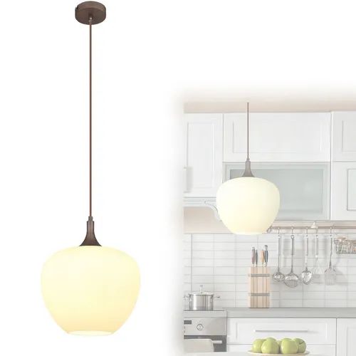 Elegante Hängelampe für Esszimmer & Wohnzimmer - 1 Flammig - Verleihen Sie Ihrem Raum mit dieser stilvollen Hängeleuchte aus Metall und opalem Glas zeitlose Eleganz. Ideal für eine individuelle Lichtgestaltung mit E27-Fassung, maximal 60 Watt. Perfekt für jeden Wohnstil!