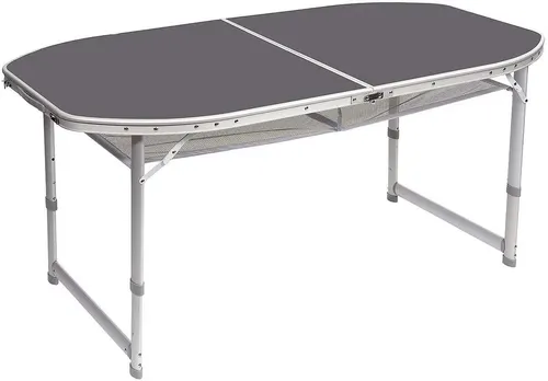 Bo-Camp Campingtisch, grau, 150x80cm, oval
