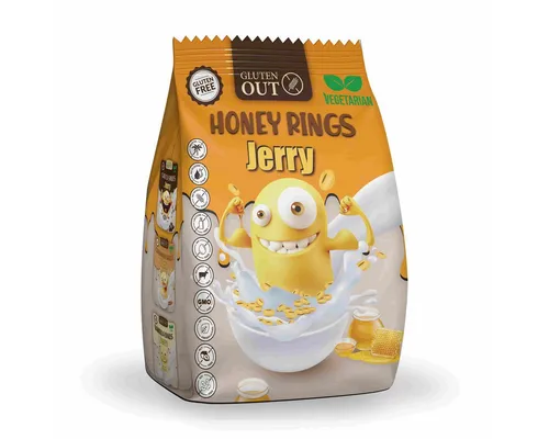 Nerano Cerealien, Nerano Honey Rings Jerry Frühstücksgetreide Glutenfrei Vegan 375g