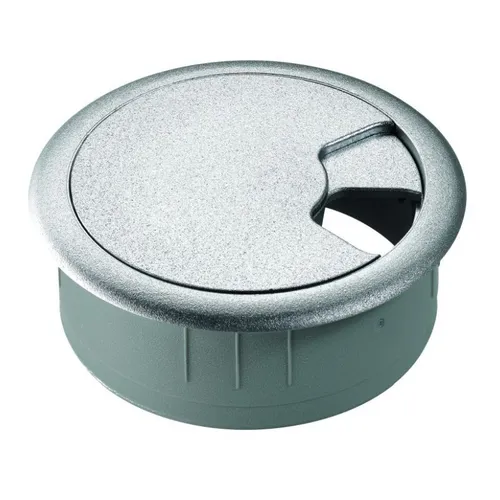 HETTICH Kabeldurchlass, 60 x 21 mm, Kunststoff, Chrom matt