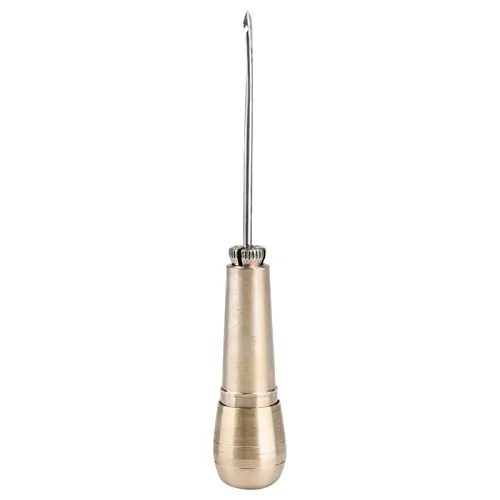 Nähnadeln für Leder, Segeltuch & Schuhreparatur – 3er Set handgefertigte Schneiderahle mit Kupfergriff, robuste Nähahle für Handstich und Leder-Nähmaschinen