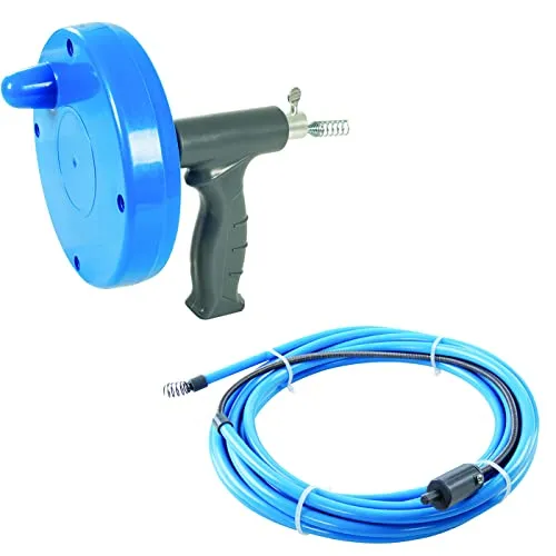 Rohrreinigungsspirale + Rohrreinigungswerkzeug - Effektives Rohrreinigungsset mit 7 m Spirale und 6 m Biegestab, ideal zum Entfernen hartnäckiger Verstopfungen in Abflüssen und Rohren.